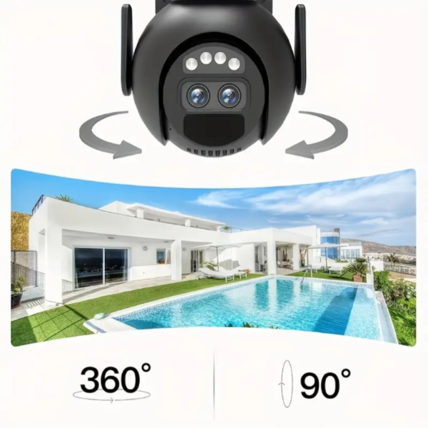 2PCS 360 Degree Low Power CCTV Solar Panel Battery 2K FHD WiFi Camera with Alarm Spotlight, Motion Detection, Color Night Vision, Two-Way Audio, Humanoid Auto Tracking - Image 5