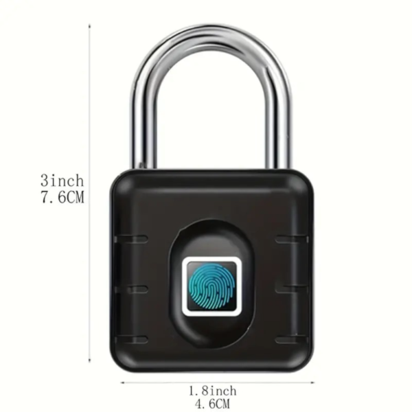 Candado de huella dactilar, candado inteligente, candado para casilleros, candado biométrico de metal sin llave, para casilleros de gimnasio, casilleros escolares, equipaje, mochila, maleta, negro. - Image 6