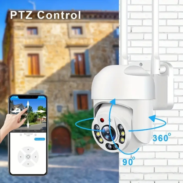 Cámara de Seguridad WiFi para Exteriores Teruhal - Impermeable, Seguimiento Automático con Vista Panorámica de 360°, Color Completo Día y Noche, Detección de Movimiento Humano, Audio Bidireccional, Alimentada por USB - Image 2