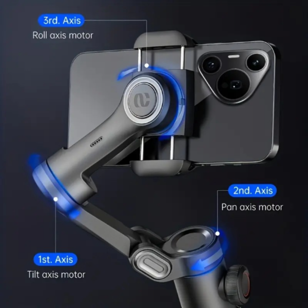 Estabilizador de cardán de mano de 3 ejes plegable para grabación de video de teléfono inteligente para iPhone, Xiaomi, Samsung - Image 2