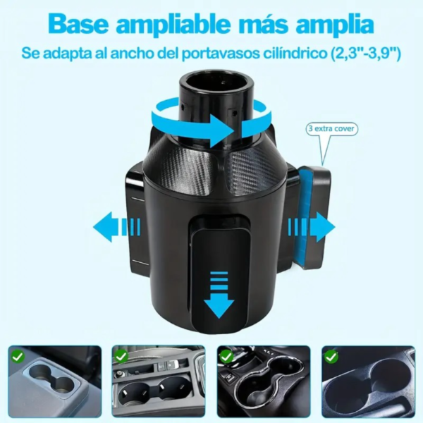 Soporte Para Taza De Coche, Soporte Para Tableta Y Teléfono Con Base Para Portavasos Resistente, Soporte Ajustable Para Tableta Para Automóvil/camión, Compatible Con Tabletas De 4 A 13 Pulgadas, IPad Mini/Air/Pro, IPhone, Todos Los Teléfonos Móviles - Image 2