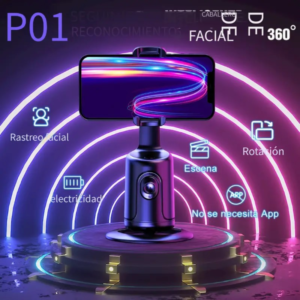 Soporte para teléfono con seguimiento automático, trípode con seguimiento facial automático, palo selfie inteligente portátil todo en uno con rotación de 360 ​​grados, seguimiento rápido de rostros y objetos, soporte para robot camarógrafo para teléfono, vídeo, Vlog, transmisión en vivo
