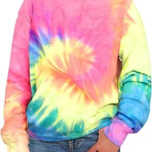 BOVOSHA Boys Girls Hoodie Clothes Kids Sweatshirt 3D Long Sleeve Tie-Dye Top Pullover Size 6-14 Years