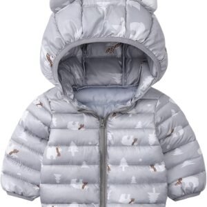 Kids Puffer Jacket Baby Boys Girls Dinosaur Winter Coats Toddler Bear Hoods Down Jacket Infant Warm Padded Coats