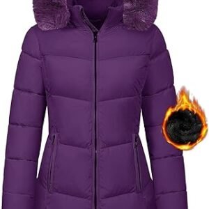 Oleda Women's Winter Thicken Puffer Coat Waterproof Warm Down Coats Hooded Puffer Jacket Snow Jacket Parka Jacket