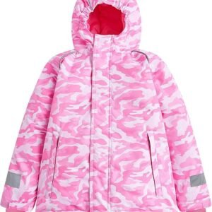Owntop Kids Ski Jacket | Waterproof Winter Jacket Hooded | Insulated Lining | Reflective Strip | Fit for 3-12 Years