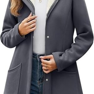 Oleda Zip Up Womens Hoodies Sherpa Fleece Winter Jacket Hoodie Long Sleeve Tunic Sweatshirt Hooded Coats with Pockets
