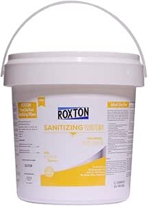 Roxton Sanitizing Wipes, No Rinse, Safe for Food Contact Surfaces, Kills 99.99% Germs - 270 Count (Pack of 1), Unscented Multi-Surface Wipes for Restaurants, Kitchen, Home and Offices, Non-Toxic