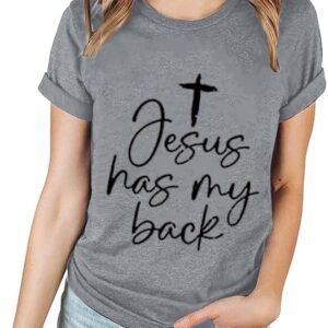 Charella Easter Day Tshirts Summer Shirts for Women 2024 Cross Printted Short Sleeve Tops Blouse Fashion Tees Y2K Streetwear