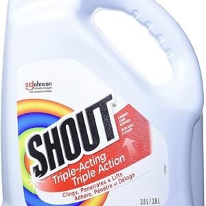 Shout Triple-Acting Laundry Stain Remover Spray, Clings, Penetrates, and Lifts Tough Stains, 3.8L