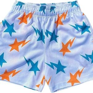 DIOTSR Mens Graphic Print Shorts Cool Mesh Basketball Shorts Casual Flat Front Shorts Summer Drawstring
