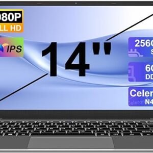 Laptop 14" 6GB+256GB SSD Celeron N4020 Up to 2.8 GHz Win 11 Laptop Support 512GB TF 1TB SSD Expand Notebook with 1920 * 1080 FHD 5G WiFi BT 4.2 Webcam Cooling Fan-Gray