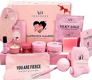 Spa Gifts for Women - Valentines Gift Set of 22-Premium Self Care Spa Kit - Bath, Skin Care Sets & Self Care Items For Women- Pampering Valentine Gifts for Women, Spa Gift Basket, Galentines Day Gifts