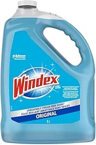Windex Original Blue Window, Glass and Mirror Cleaner Refill, Removes Fingerprints, Smudges, and Smears, Surface Cleaner Shine Spray, 5L