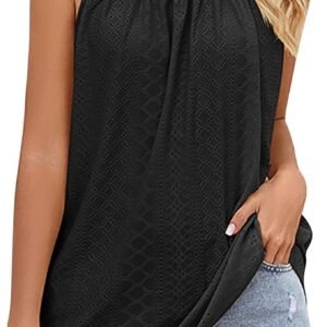 Shiyingl Quilted Ribbed Tank Tops for Women Scoop Neck Athletic Workout Tanks Summer Loose Fit Lightweight Tunic Dress Tanks