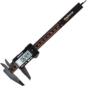 FineSource Electronic Digital Caliper Inch/Metric Conversion 0-6 Inch/150 mm Carbon Fiber Gauge Micrometer Extra Large LCD Screen Auto Off Featured Measuring Tool (Black