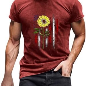 Vifucz Patriotic American Flag T-Shirts Men 4th of July Independence Day USA Tops Long Sleeve Blouse