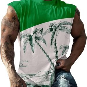 Vifucz Camouflage Printed Vests Men's Sleeveless Beach Sports Vests Sports Vests T-shirt