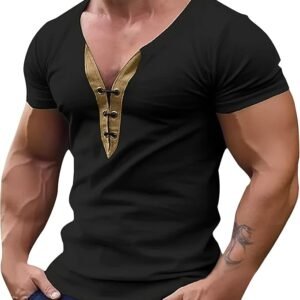 Mens Workout Tops Light V Neck Short Sleeve T Shirts Solid Color Casual Fashion Shirts Gym Athletic Muscle Tees