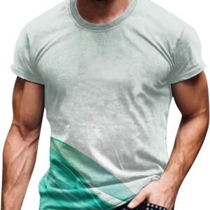 Vifucz Men's 3D Digital Print Tops Jersey Short Sleeve Fitness Sports T-shirts Tunics Round Neck Cool T Shirt