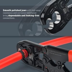 iCrimp 1/2 and 3/4-inch Combo Pex Pipe Crimping Tool for Copper Ring with GO-NO-GO Gauge Meets ASTM 1807 Standard-Manufactured by IWISS