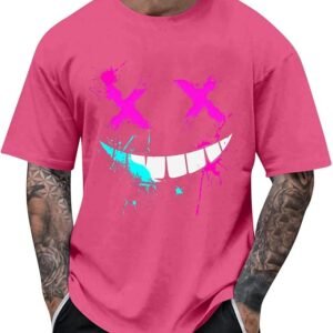 Men's Y2K Printed T-shirt Round Neck Short Sleeve T-shirt Relaxed and Charming Blouse T-shirt