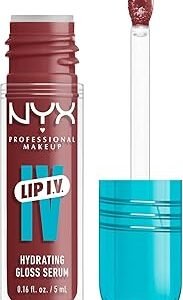 NYX Professional Makeup Lip IV Hydrating Gloss Stain, Lip Gloss, Infused with VITAMINS & COCONUT WATER, Up to 12HR Hydration, High Pigment, Wet Shine Finish, Shade: Hydra-Honey