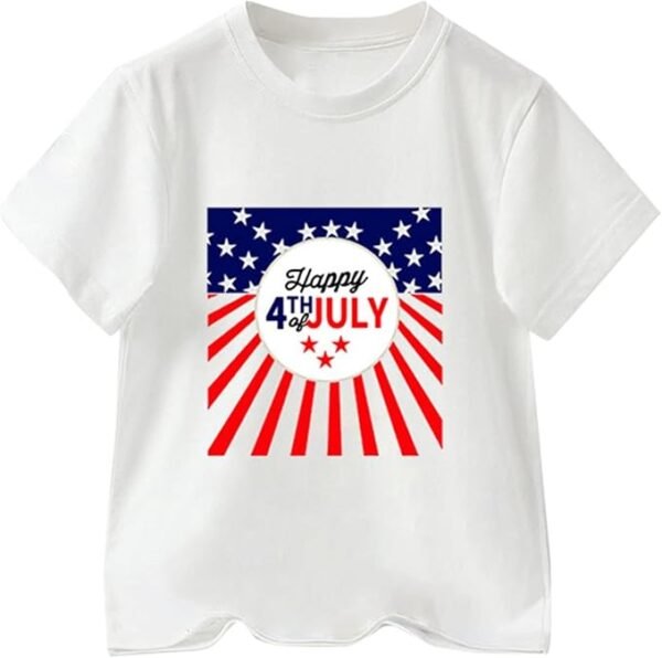 Betadog Toddler Baby Boy Valentines/Easter Vintage Shirts Short Sleeve Button Lapel Country Dress Shirt Gentlemen Tee Tops, White, 4-5T