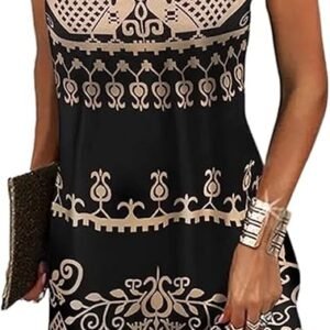 BIRW Summer Dresses for Women 2024 Casual Floral Hollow Out Halter Neck A-line Cold Shoulder Sundresses for Beach Vacation