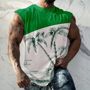 Vifucz Camouflage Printed Vests Men's Sleeveless Beach Sports Vests Sports Vests T-Shirt