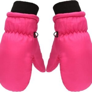 Ski Mittens Winter Waterproof Toddler Snow Gloves Fleece Lined for Boys Girls Windproof Long Cuff