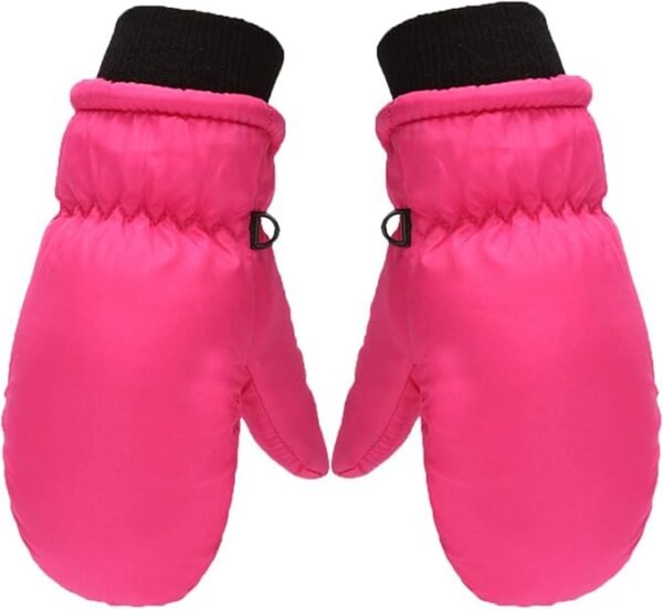 Ski Mittens Winter Waterproof Toddler Snow Gloves Fleece Lined for Boys Girls Windproof Long Cuff