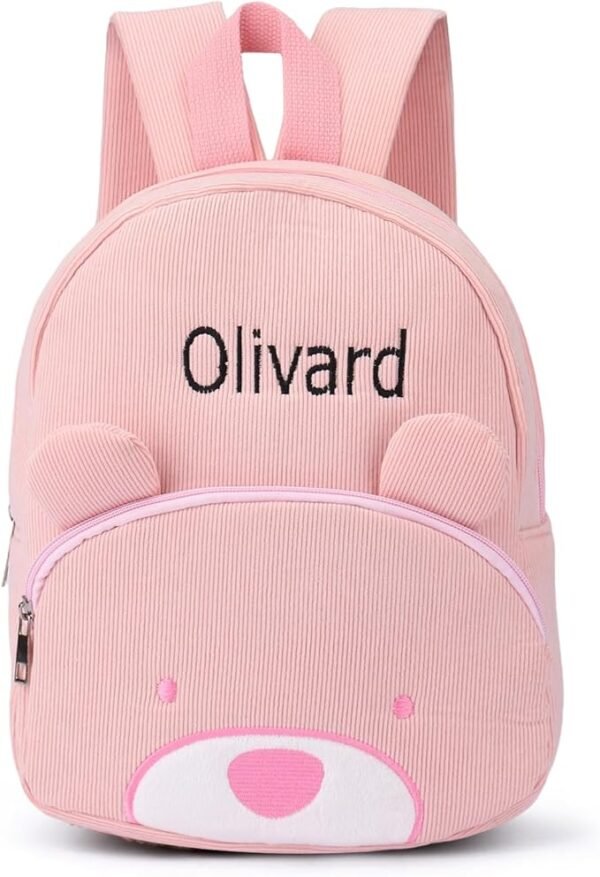 OXYEFEI Personalized Toddler Backpack with Name,Coustom Cute Bear kids School Backpack for Girls Boys Daycare Backpack