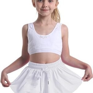 Breathbale Girls Butterfly Shorts Kids Flowy Athletic Shorts Teen Girls Trendy Shorts with Pocket 2-in-1