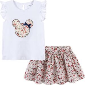 Mud Kingdom Girls Outfits Cute Cartoon Polka Dots Summer Holiday Clothes Sets