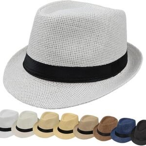 Elegant Hand Weaving Hat Adult Spring Outdoor Camping Straw Hat Breathable Sunproof Hat Fedoras Hat for Gentlemen