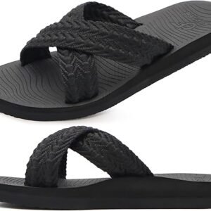 COFACE Womens Orthopedic Sandals Comfortable Orthotic Recovery Plantar Fasciitis Walking Slip On Ladies Cloud Cross Slides for Woman Size 5-11