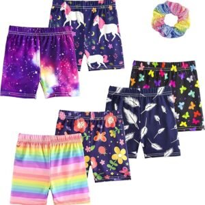 ZukoCert Girls' Shorts Colour Dance Shorts Girls Safety Short Breathable Bike Short for Girls Printed Shorts