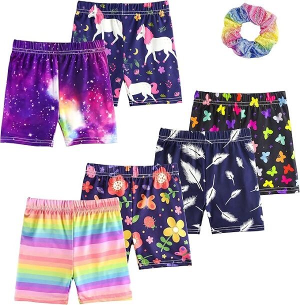 ZukoCert Girls' Shorts Colour Dance Shorts Girls Safety Short Breathable Bike Short for Girls Printed Shorts