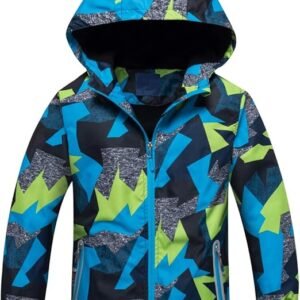 ACESTAR Windproof Light Rain Jacket Coat Fleece Lined Spring Jacket Windbreaker