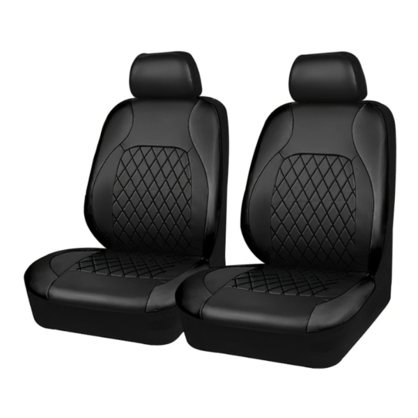 Fit 5-Seat Car Seat Covers - Premium PU Leather with Diamond Stitching & Headrest Cushions - All-Season Protection, Easy to Clean, Black/Red/Blue Options, Allseason Seat Protection | Diamondstitched Design | PU Leather Covers - Image 2