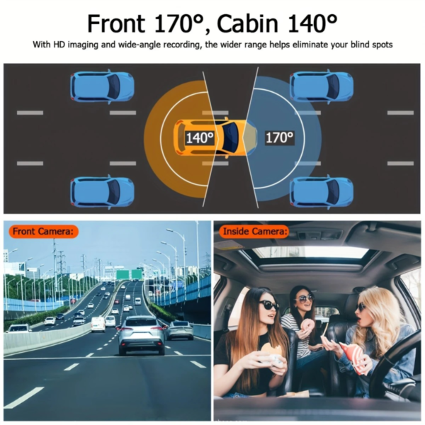 1080P HD ZKCAMSPY Dash Cam - 170° Wide Angle, Night Vision, G-Sensor, Loop Recording, and Motion Detection for Cars - Image 4