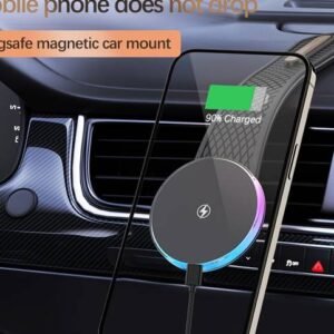 1pc 15W Car Foldable Magnetic Wireless Charger Surrounding Atmosphere Light Super Strong