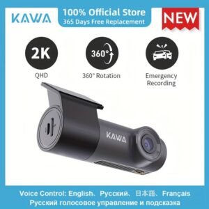 KAWA 2K Dash Cam for Cars - WiFi Enabled, 1296P Front & Rear Mini Camera with Hand-Free