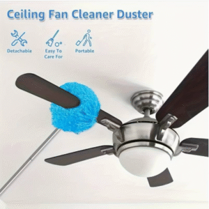 Extendable Ceiling Fan Duster with Detachable Brush - Easy Cleaning for RVs and Home Use
