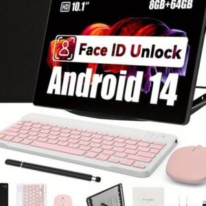 AEEZO 2-in-1 Tablet, 10.1-inch, Android 14, Octa-Core, 8GB RAM, 64GB ROM, Expandable up to