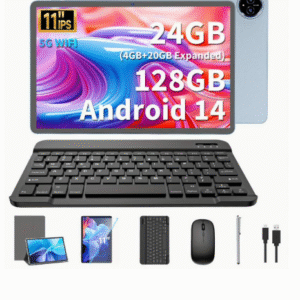 New Android Tablet, 11-Inch Android 14 Tablet Featuring a Keyboard, 24GB (4GB+20GB)