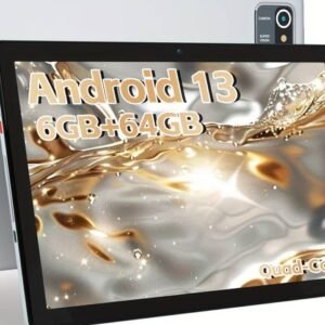 AMIAMO 10.1 Inch Android 13 Tablet, Quad-Core, 5000mAh Battery, 6 (2+4)GB RAM, 64GB ROM