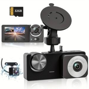 3-Channel Front And Rear Car Camera, 1080P Car Camera, Infrared Night Vision, Loop Recording