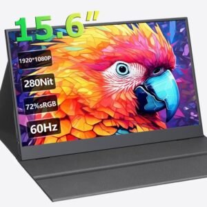 Portable Monitor with IPS Full Screen Display, 1080p HD LCD Gaming Screen, 15.6x13.6mm